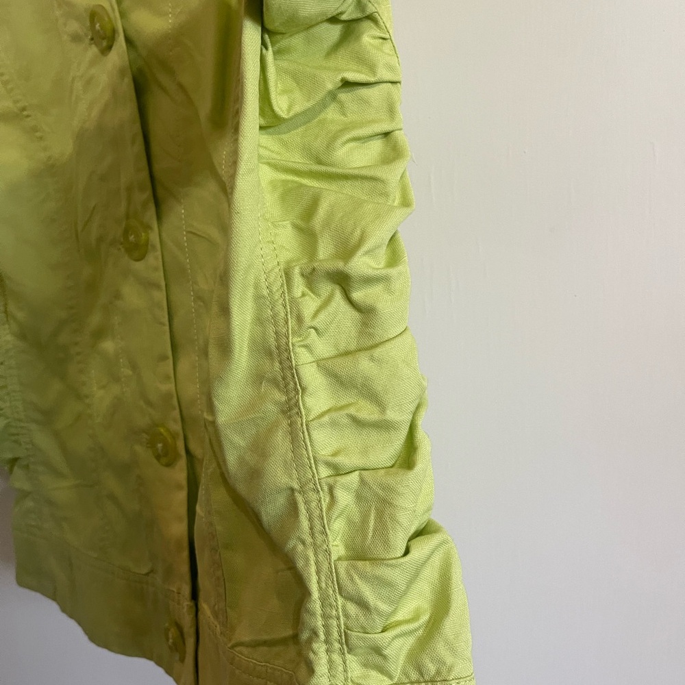 Coldwater Creek Women’s Size 12 Lime Green Button 3/4 Sleeve Jacket - Picture 5 of 11